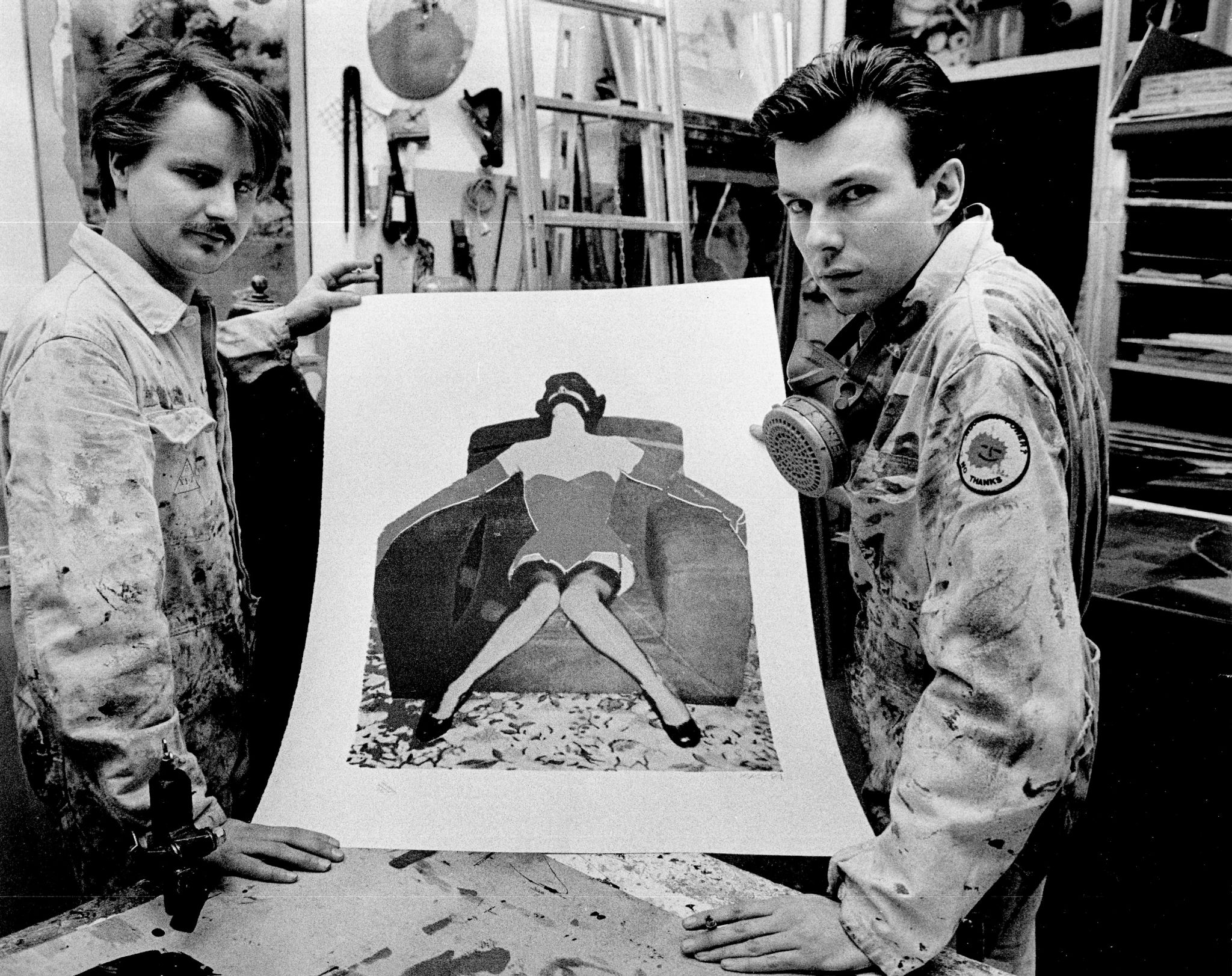 1981 Artist T.D. with colaborator R.Laakso at there atelje XYZ 1980